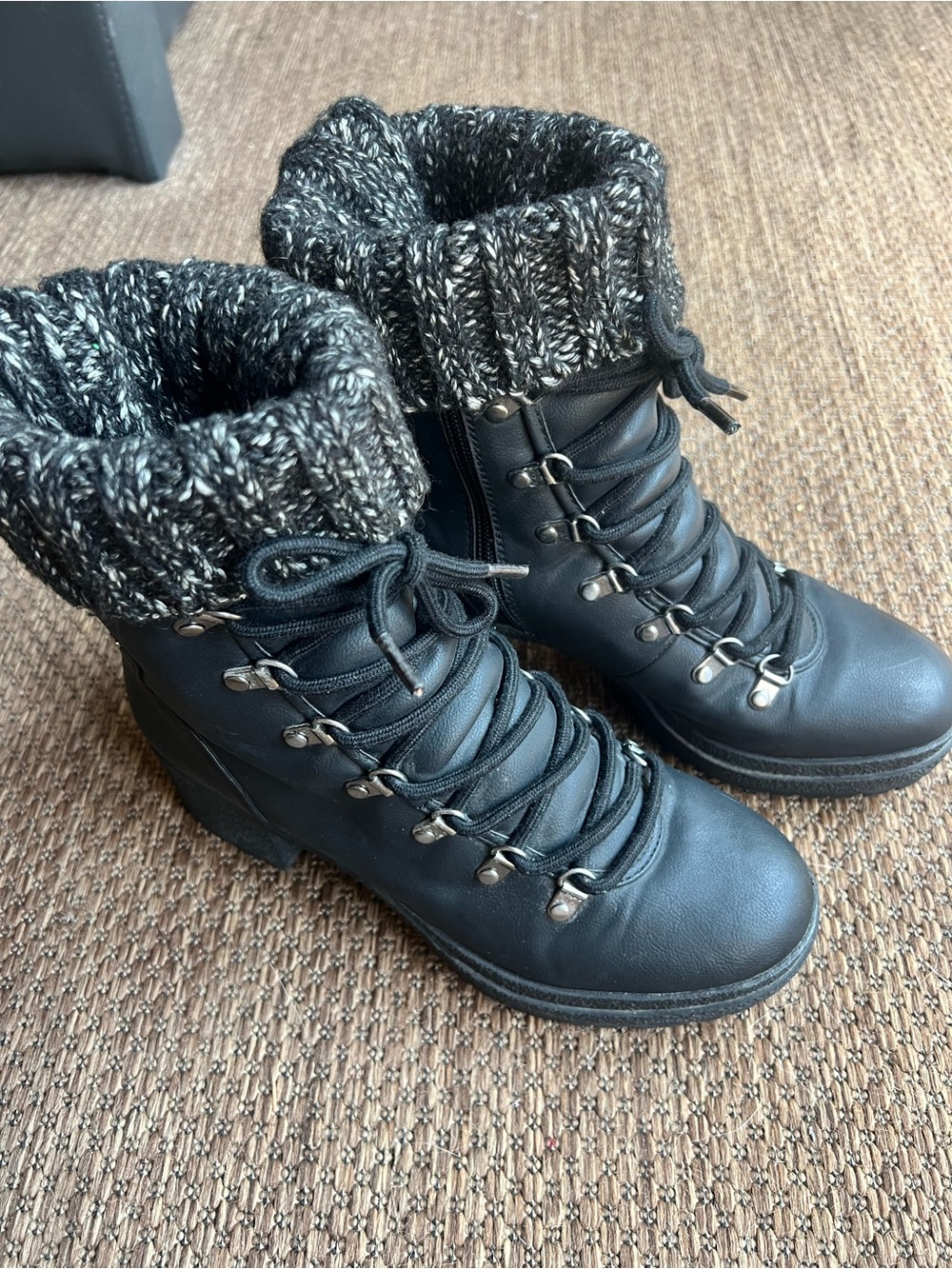Circus by Sam Edelman Black Knit Cuff Boots 8.5